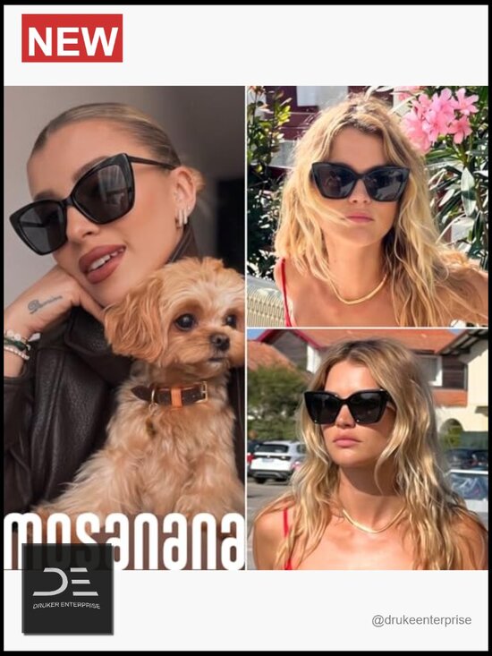 Oversized Cat Eye Sunglasses UV400 Protection Non-Polarized Plastic main image 6